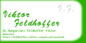 viktor feldhoffer business card